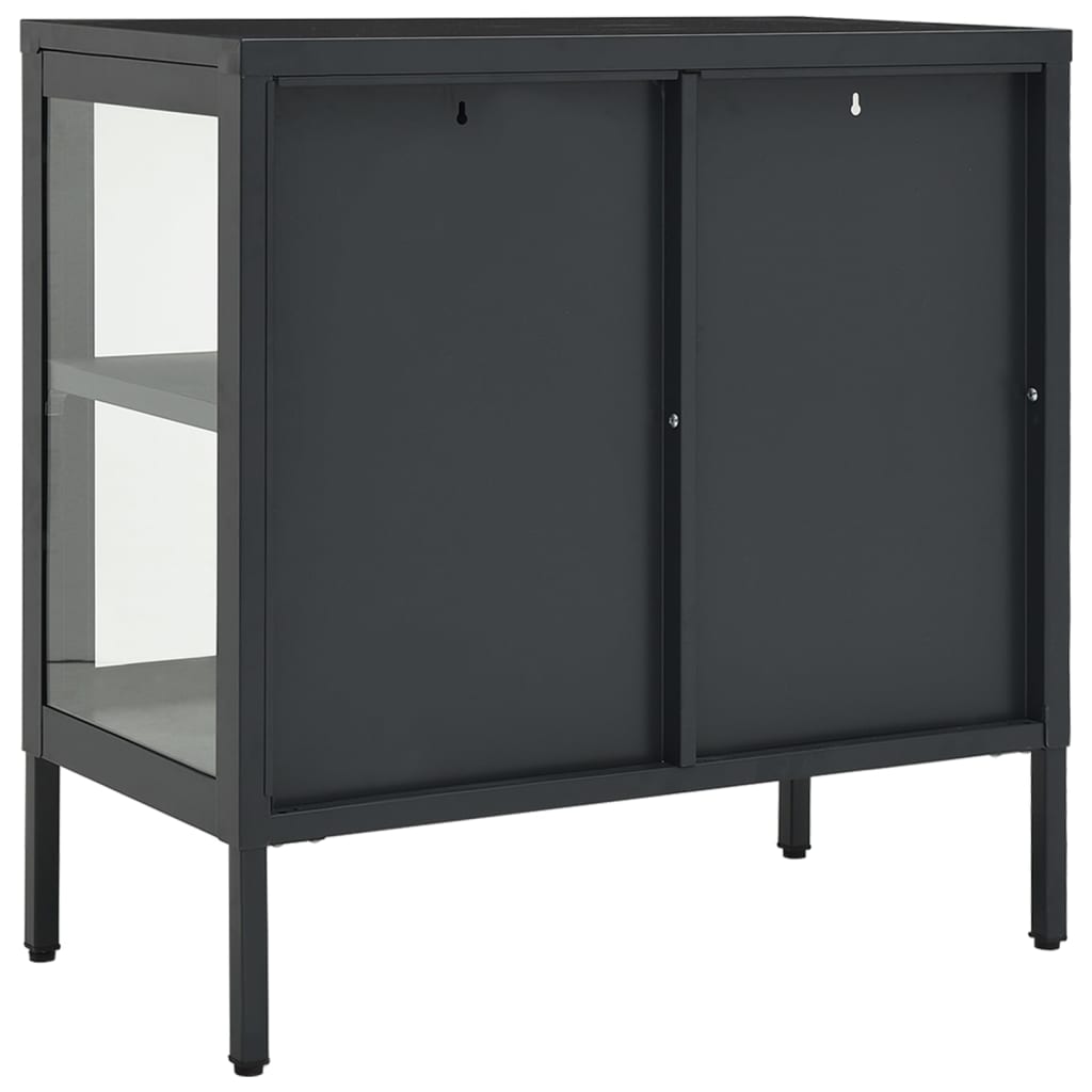 Anthracite Sideboard 27.6x13.8x27.6 Steel and Glass