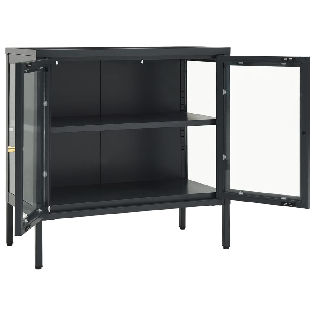 Anthracite Sideboard 27.6x13.8x27.6 Steel and Glass