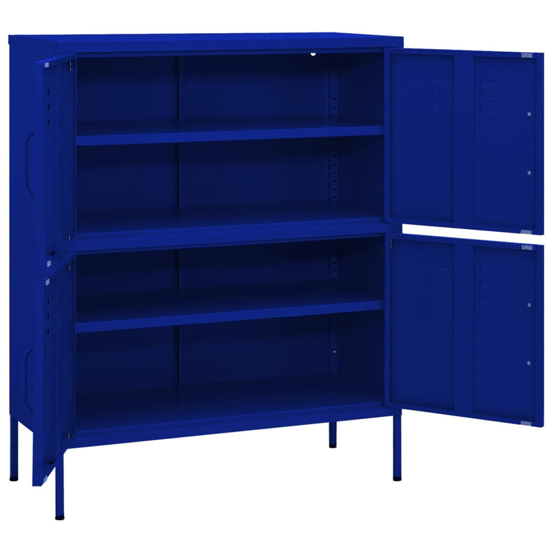 Steel Storage Cabinet Navy Blue 31.5x13.8x40 inches