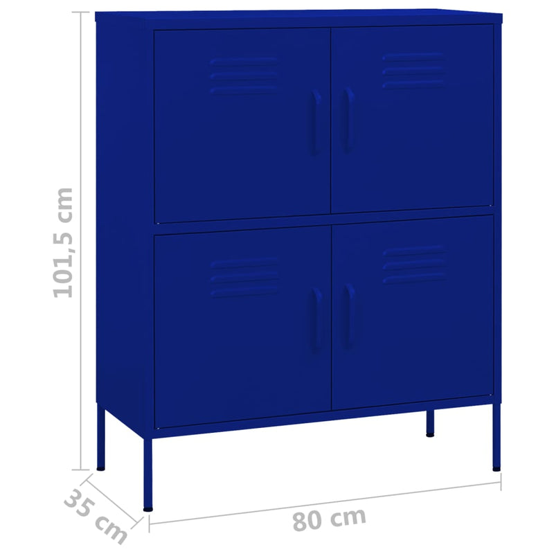 Steel Storage Cabinet Navy Blue 31.5x13.8x40 inches