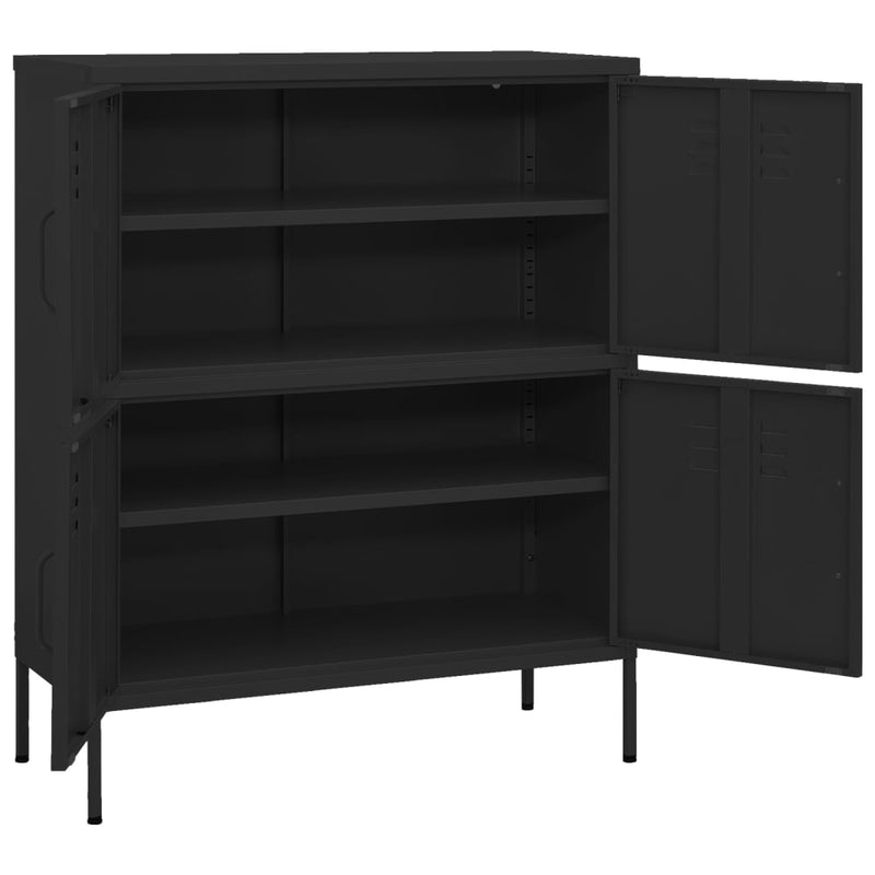 31.5x13.8x40 Black Storage Cabinet in Steel