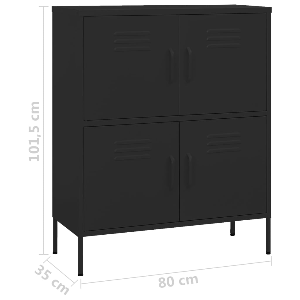 31.5x13.8x40 Black Storage Cabinet in Steel