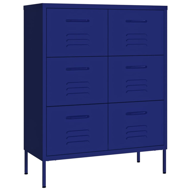 Drawer Cabinet in Navy Blue Steel 31.5x13.8x40