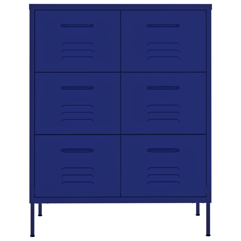 Drawer Cabinet in Navy Blue Steel 31.5x13.8x40