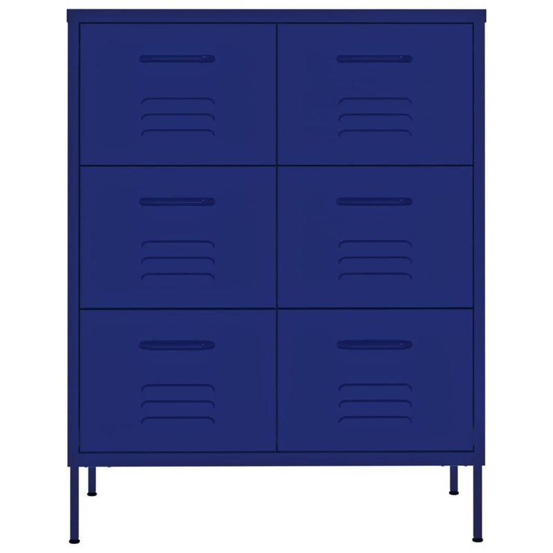 Drawer Cabinet in Navy Blue Steel 31.5x13.8x40