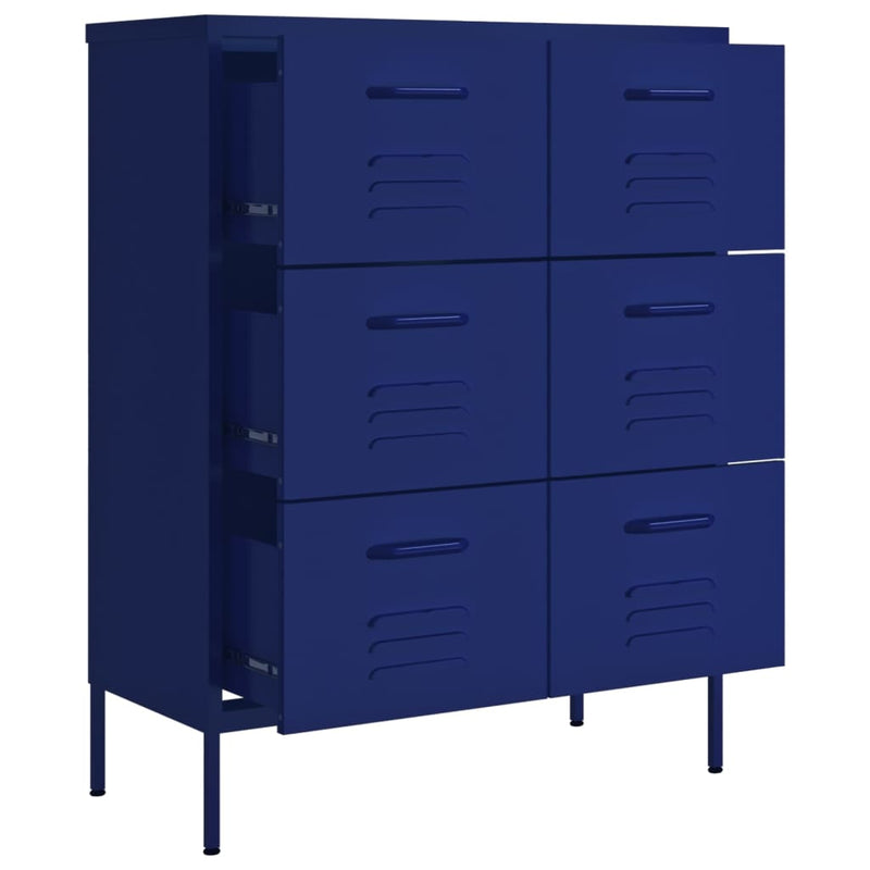 Drawer Cabinet in Navy Blue Steel 31.5x13.8x40