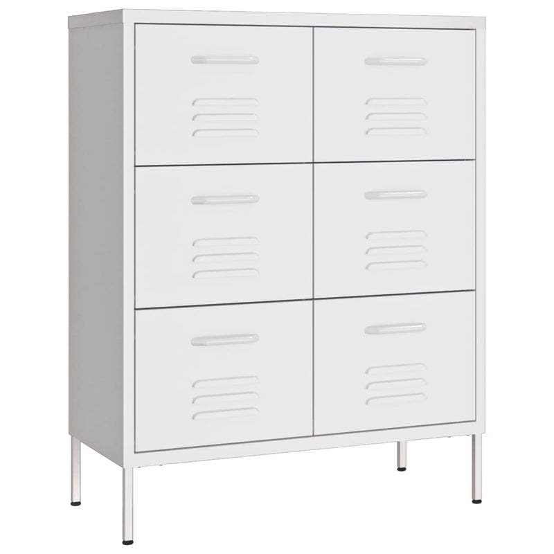 Drawer Cabinet White 31.5x13.8x40 Steel