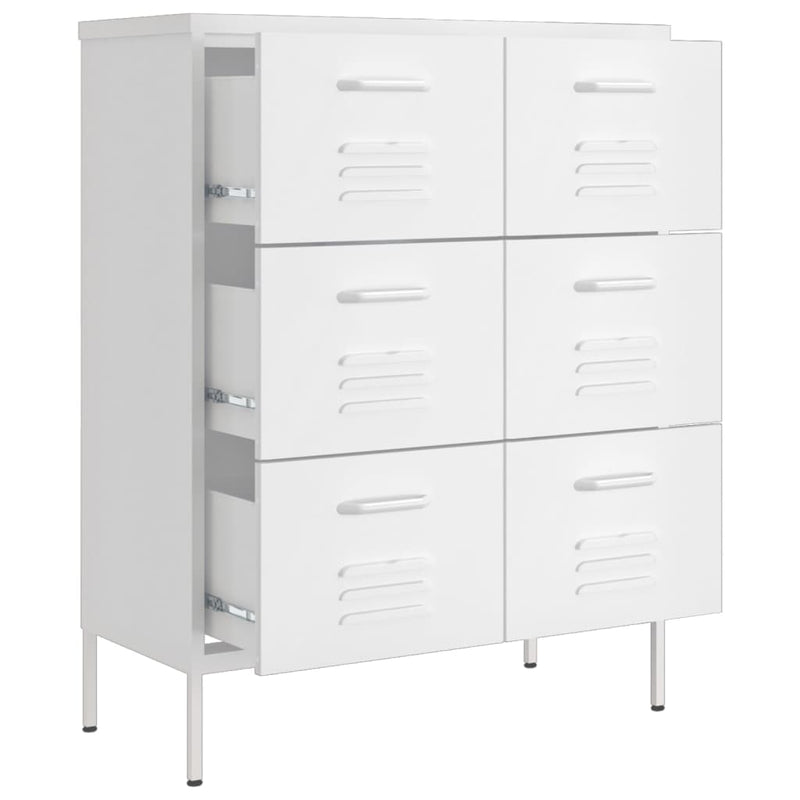 Drawer Cabinet White 31.5x13.8x40 Steel