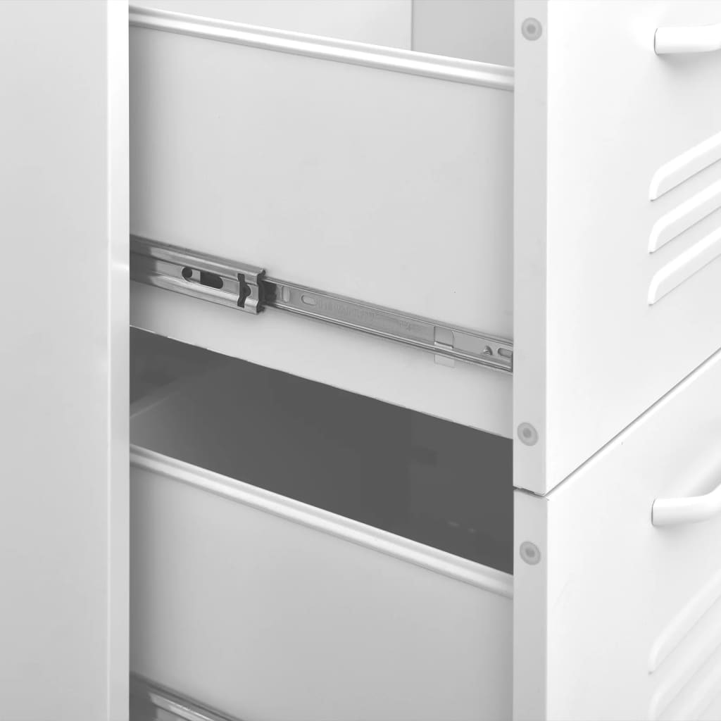 Drawer Cabinet White 31.5x13.8x40 Steel