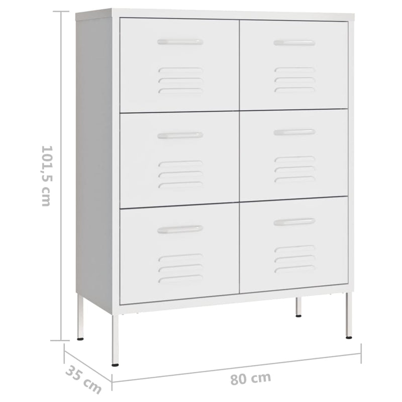 Drawer Cabinet White 31.5x13.8x40 Steel