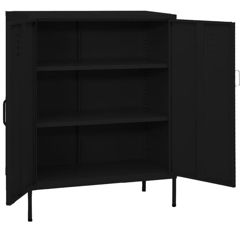 Storage Cabinet Black 31.5x13.8x40 Steel