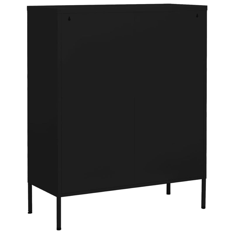 Storage Cabinet Black 31.5x13.8x40 Steel