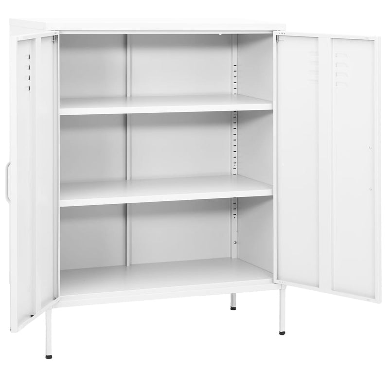 White Steel Storage Cabinet 31.5x13.8x40 inches