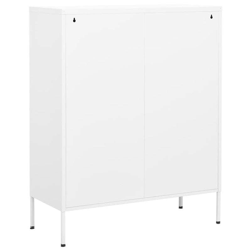 White Steel Storage Cabinet 31.5x13.8x40 inches