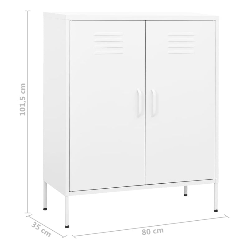 White Steel Storage Cabinet 31.5x13.8x40 inches