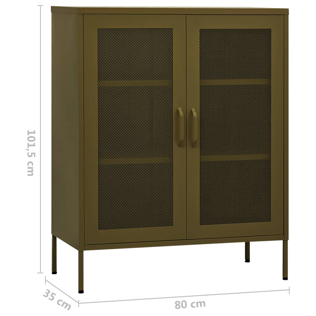 31.5x13.8x40 Olive Green Storage Cabinet in Steel