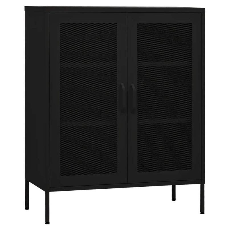 Storage Cabinet Black 31.5x13.8x40 Steel