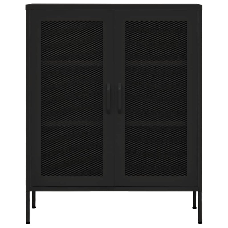 Storage Cabinet Black 31.5x13.8x40 Steel