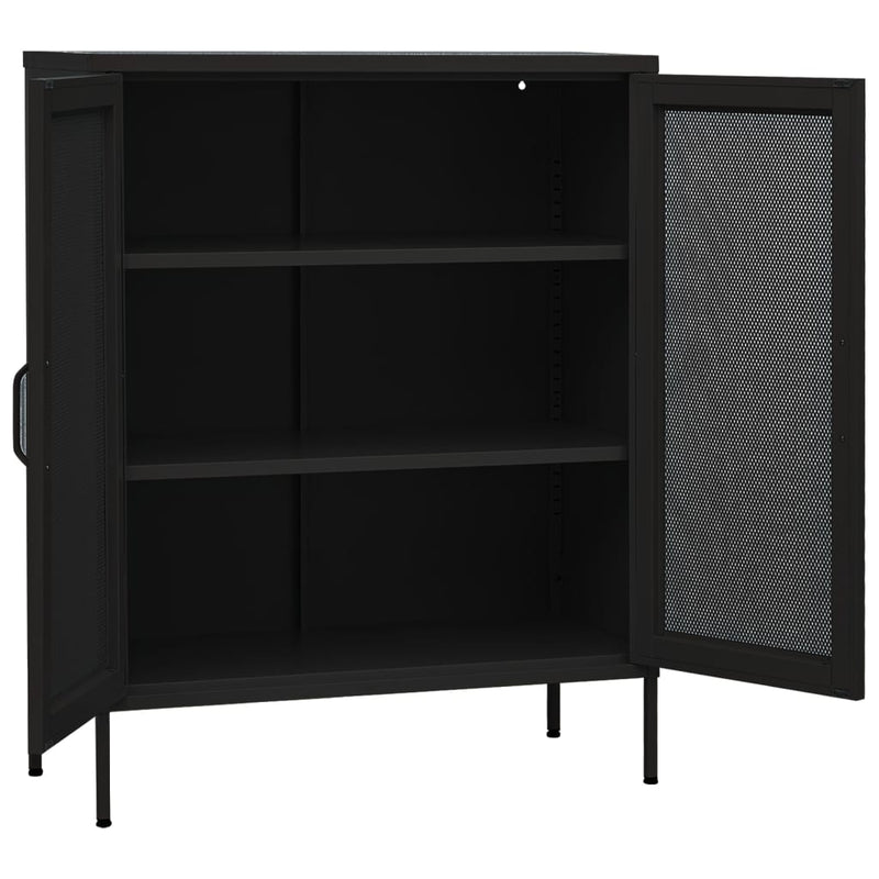 Storage Cabinet Black 31.5x13.8x40 Steel