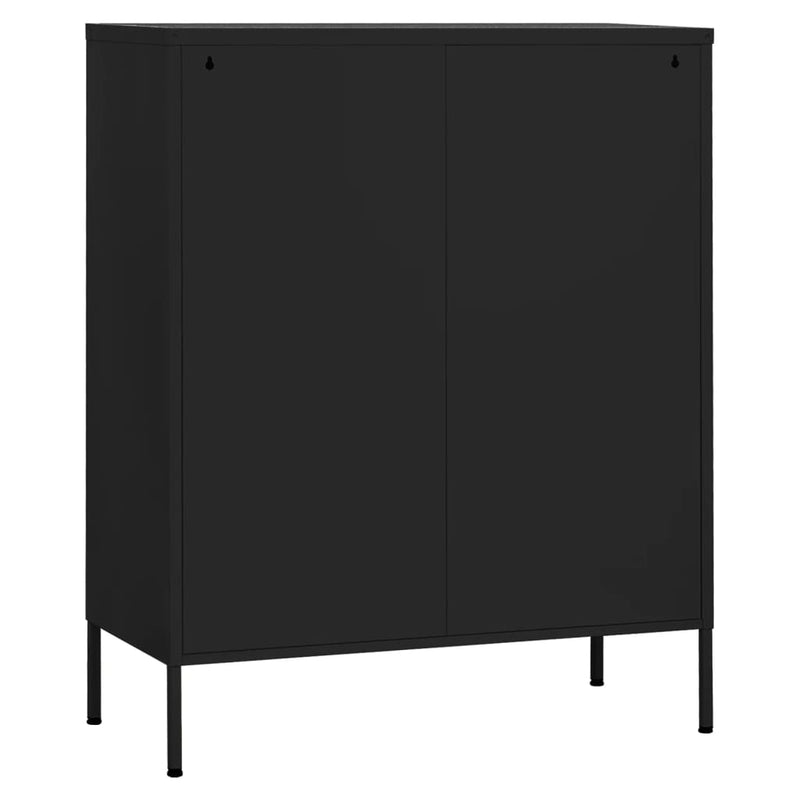 Storage Cabinet Black 31.5x13.8x40 Steel