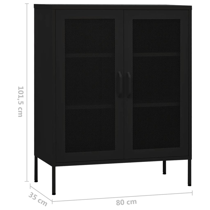 Storage Cabinet Black 31.5x13.8x40 Steel