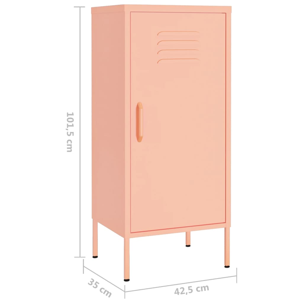 Pink Storage Cabinet 16.7x13.8x40 Steel