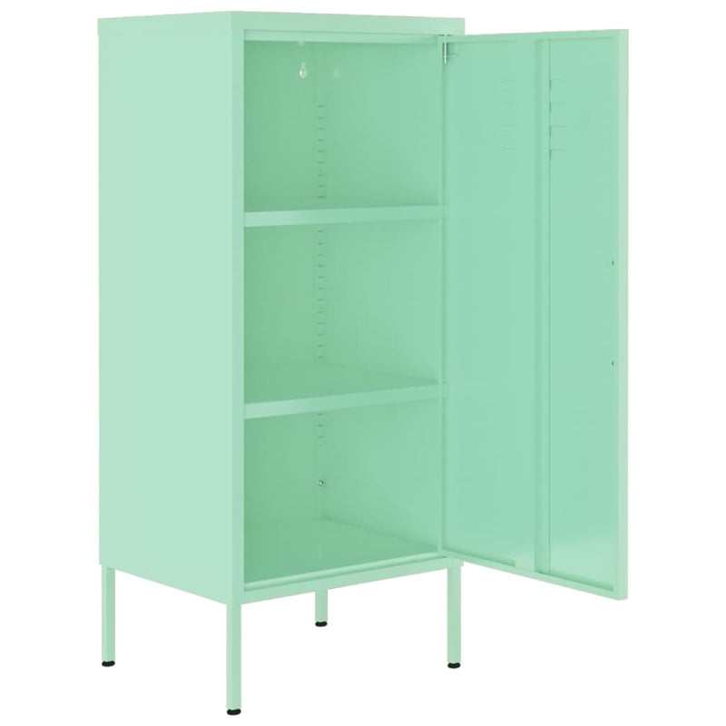 Mint Green Steel Storage Cabinet 16.7x13.8x40