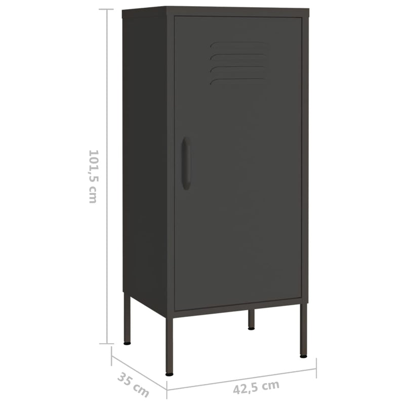 Anthracite Storage Cabinet 16.7x13.8x40 Steel