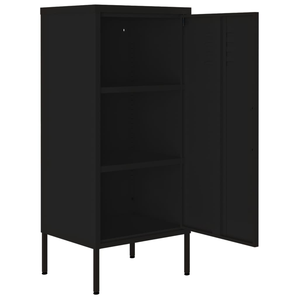 Black Storage Cabinet 16.7x13.8x40 Steel