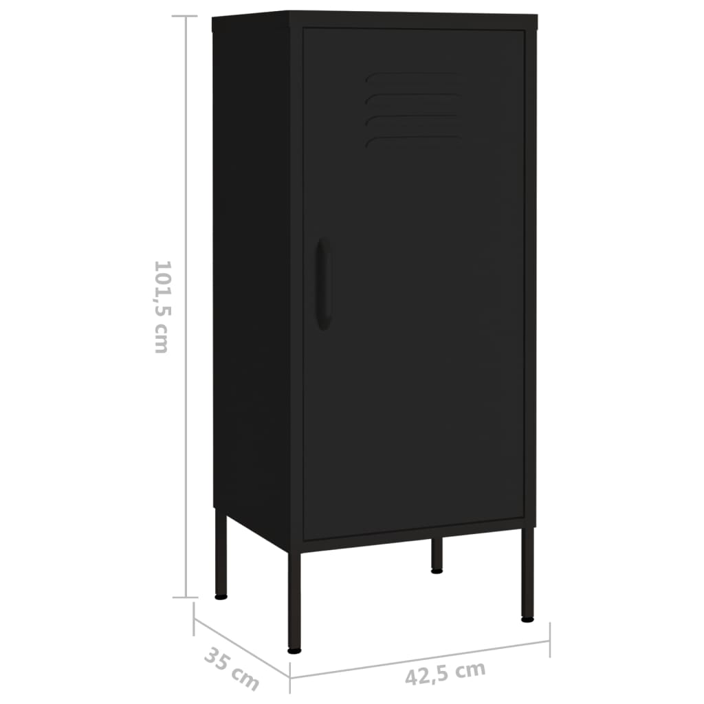 Black Storage Cabinet 16.7x13.8x40 Steel