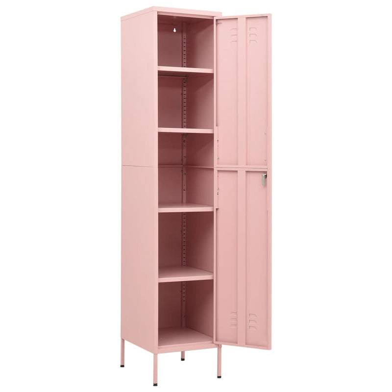 Pink Storage Locker Cabinet 13.8x18.1x70.9 Steel