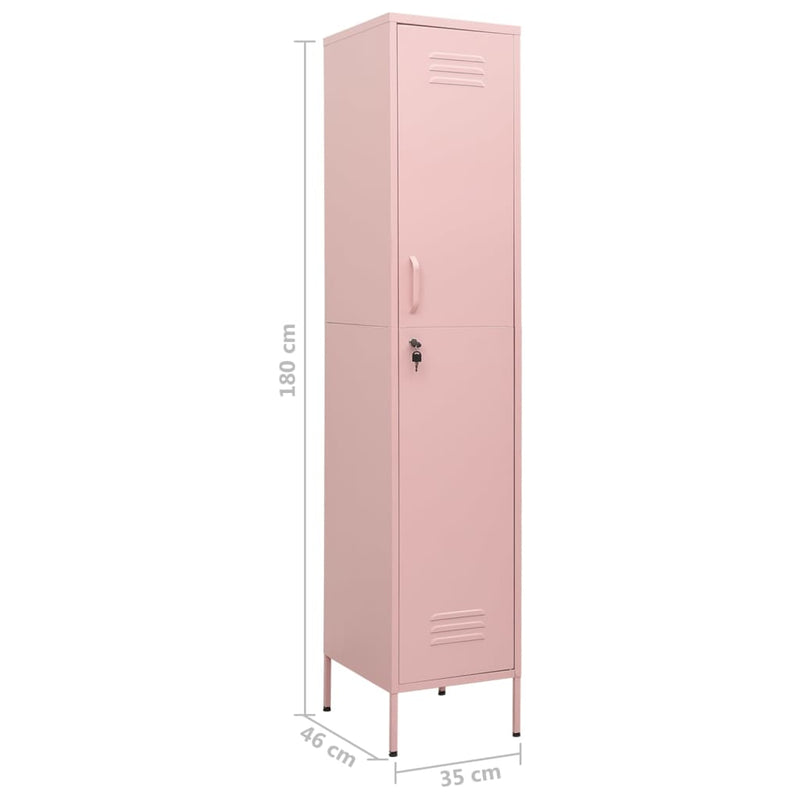 Pink Storage Locker Cabinet 13.8x18.1x70.9 Steel