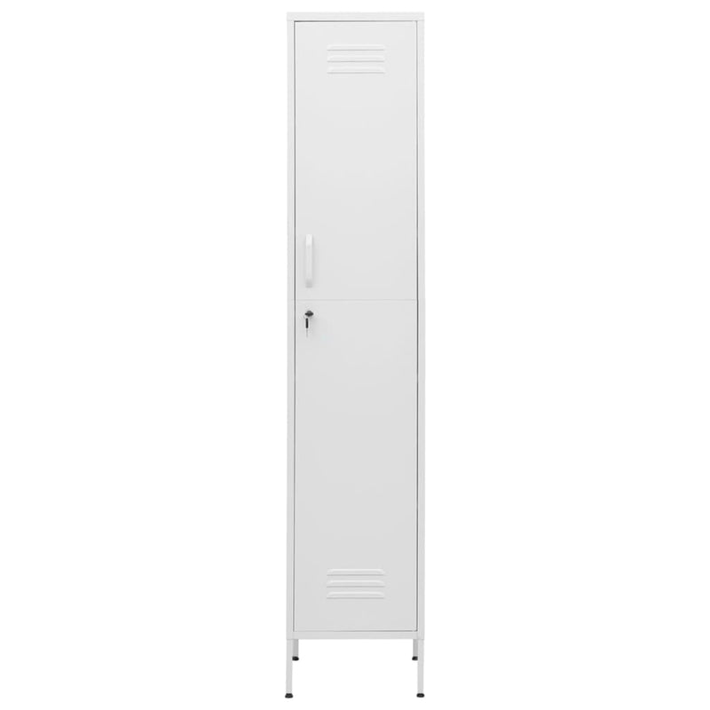 White Steel Locker Cabinet 13.8x18.1x70.9