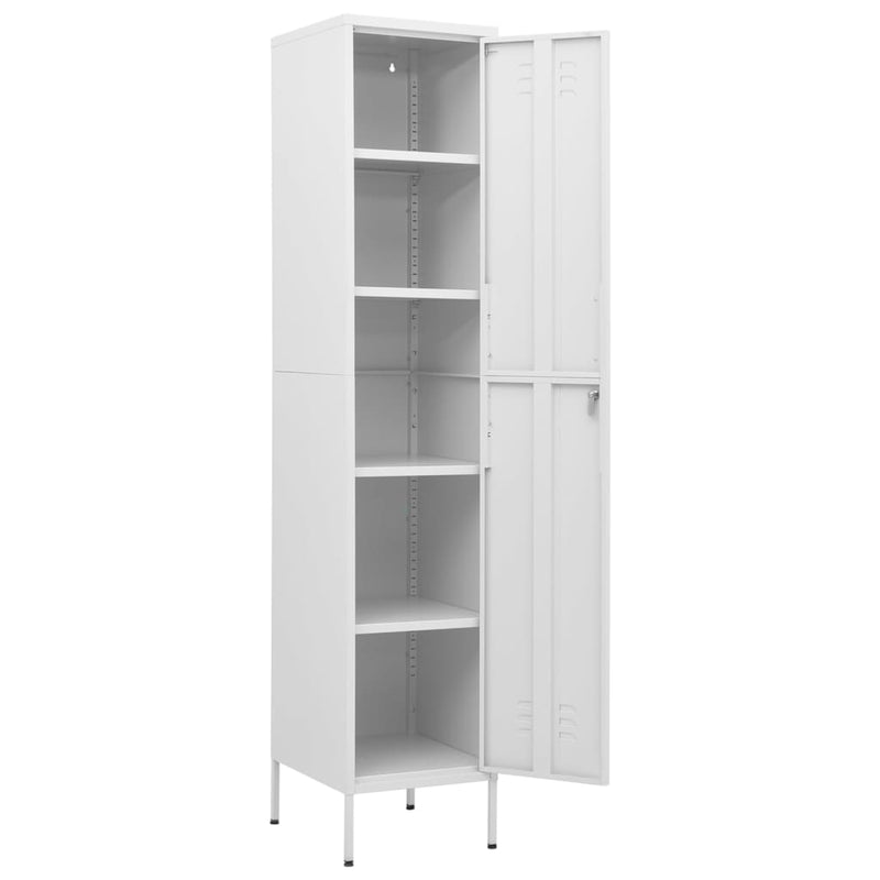 White Steel Locker Cabinet 13.8x18.1x70.9