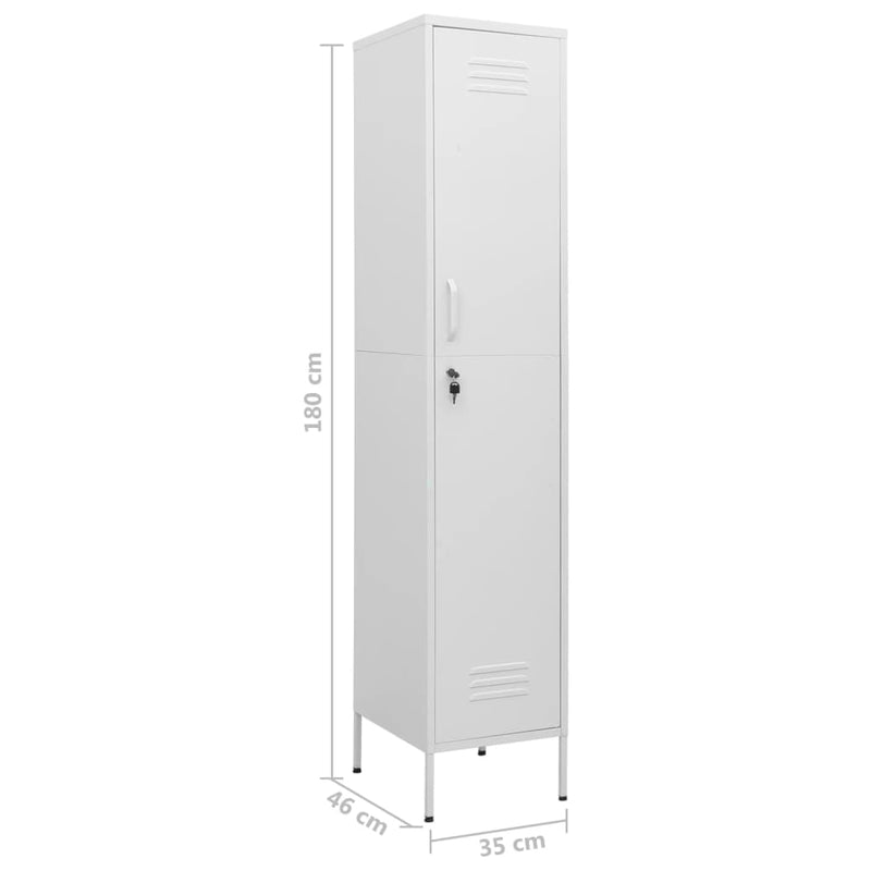 White Steel Locker Cabinet 13.8x18.1x70.9