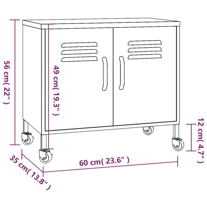 Mint Steel Storage Cabinet 23.6x13.8x22 inches