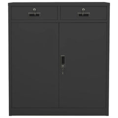 Anthracite Steel Office Cabinet 35.4x15.7x40.2 inches