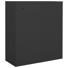 Anthracite Steel Office Cabinet 35.4x15.7x40.2 inches