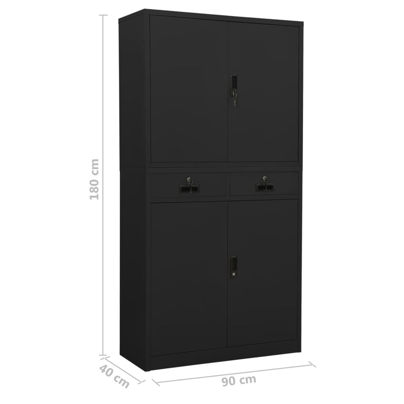 Office Cabinet Anthracite 35.4x15.7x70.9 Steel