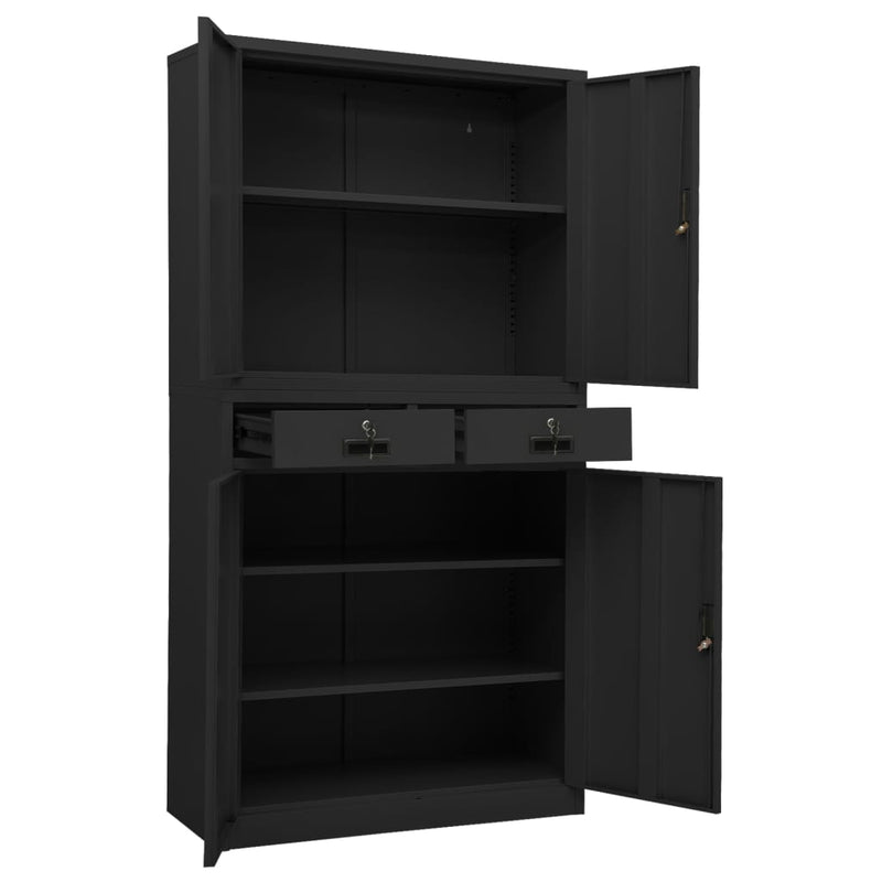 Office Cabinet Anthracite 35.4x15.7x70.9 Steel