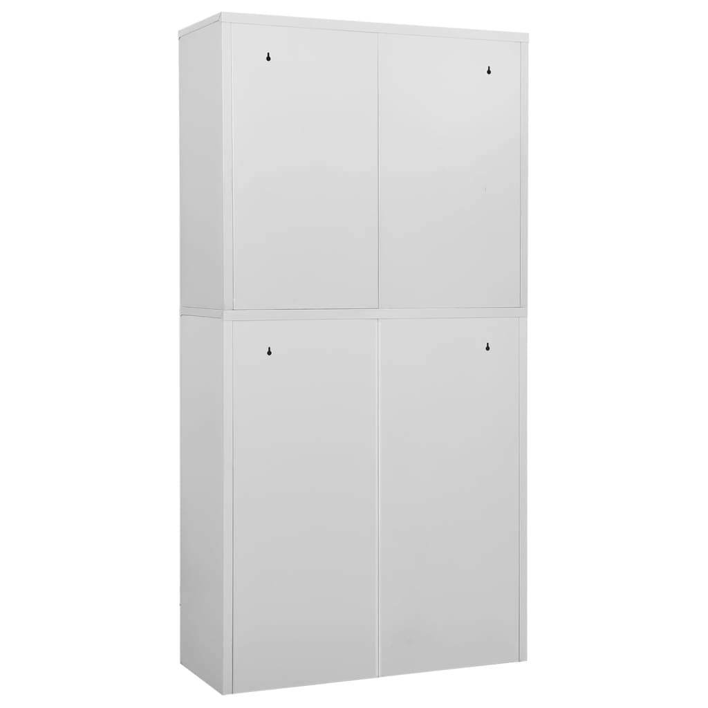 Light Gray Office Cabinet 35.4x15.7x70.9 Steel and Tempered Glass