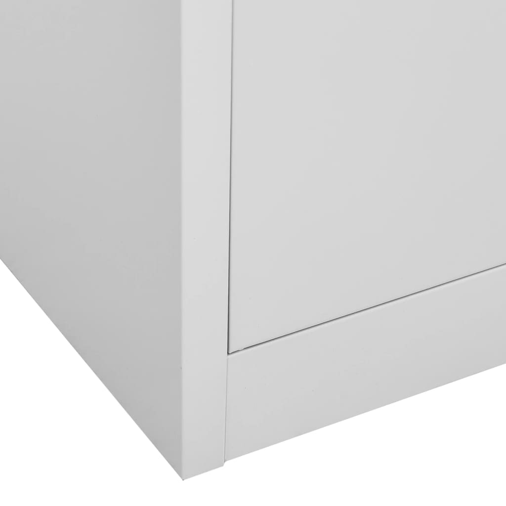 Light Gray Office Cabinet 35.4x15.7x70.9 Steel and Tempered Glass