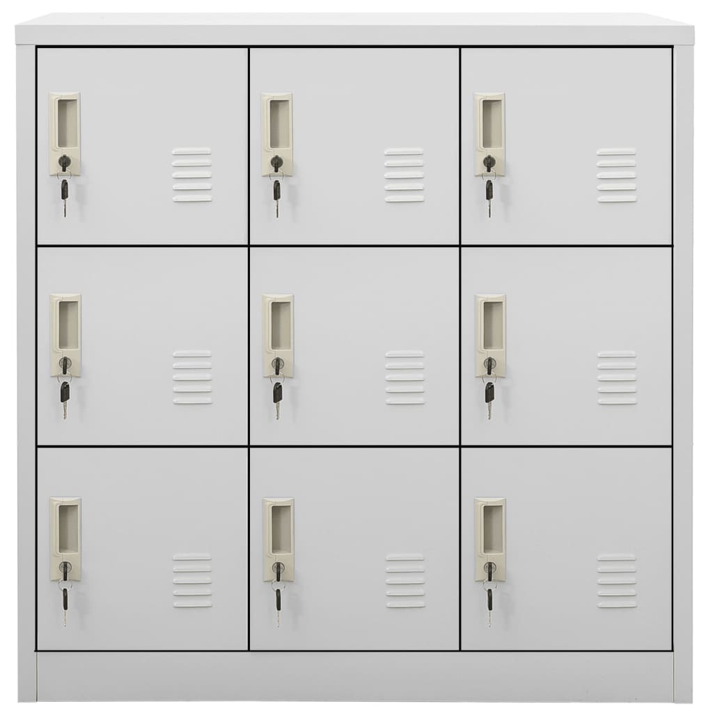 35.4x17.7x36.4 Locker Cabinet in Light Gray Steel