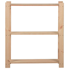 3-Tier Storage Rack 31.5x11.2x35.4 Solid Wood Pine