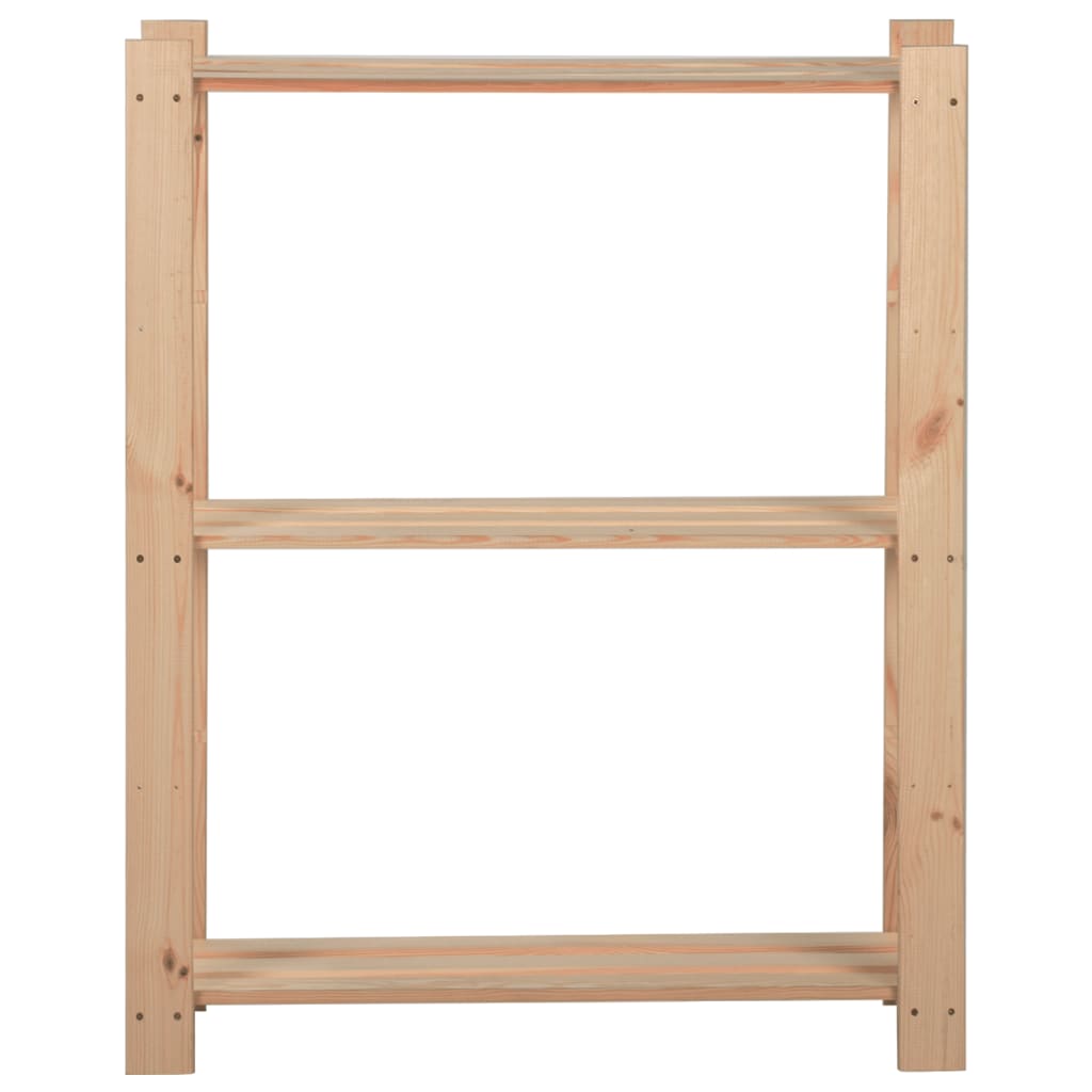 3-Tier Storage Rack 23.6x11.2x35.4 Solid Pine Wood