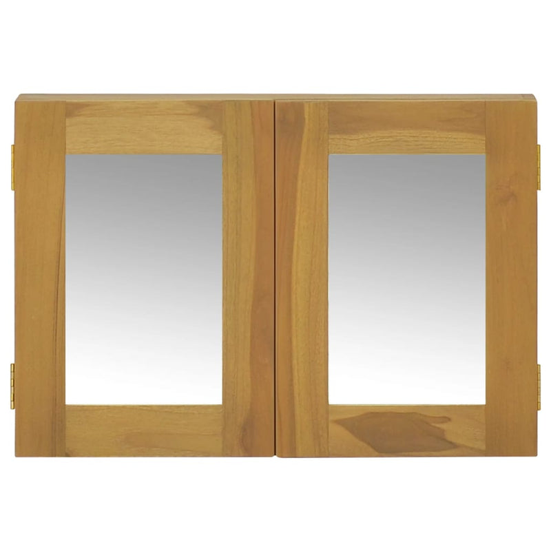 Solid Wood Teak Mirror Cabinet 23.6x3.9x15.7