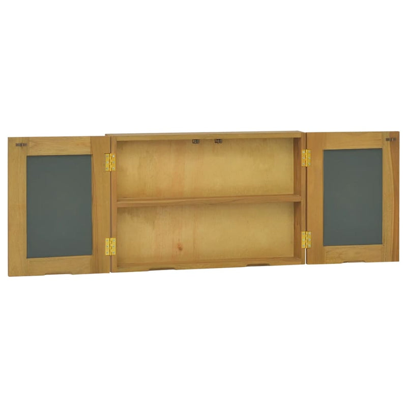 Solid Wood Teak Mirror Cabinet 23.6x3.9x15.7