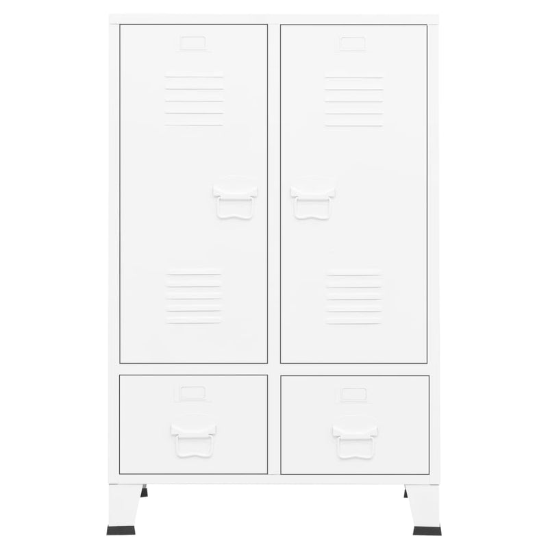 White Industrial Wardrobe Steel 26.4x13.8x42.1 inches