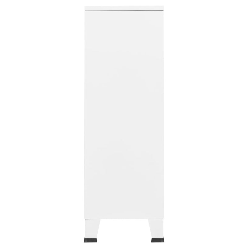 White Industrial Wardrobe Steel 26.4x13.8x42.1 inches