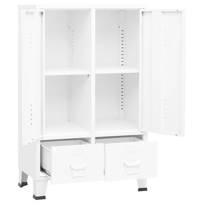 White Industrial Wardrobe Steel 26.4x13.8x42.1 inches